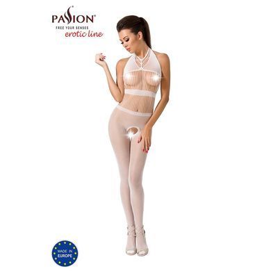 Бодістокінг Passion BS048 white, комбінезон, імітація колгот та відкритого топа PBS048W фото