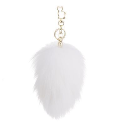 Металева анальна пробка Кролячий хвост LOCKINK SEVANDA White Bunny-Tail Anal Pear-shape Plug SX0868 фото