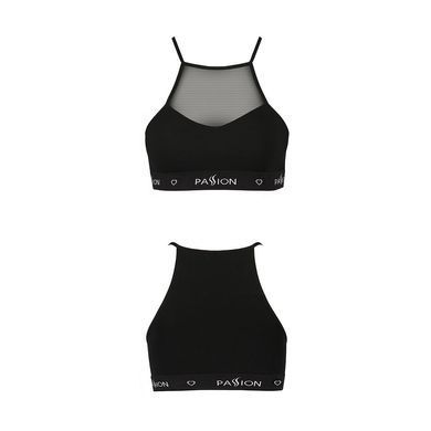 Спортивний топ з прозорою вставкою Passion PS006 TOP S, black SO4241 фото