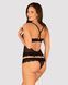Напівпрозорий набір з прикрасами Obsessive Ivannes top & thong L/XL, чорний, топ та танга SO7284 фото 2