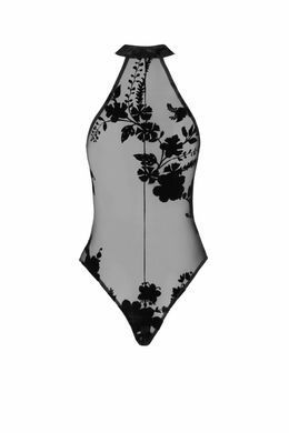 Боді Noir Handmade F314 Ego, 3XL, black, сітка, халтер, високі вирізи, блискавка по всій довжині SX0326 фото