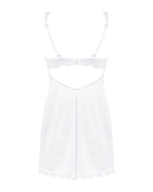 Сорочка Obsessive Amor Blanco underwire chemise & thong white L/XL SX1127 фото