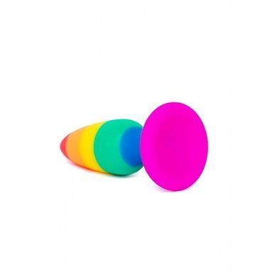 Силіконова анальна пробка Wooomy Hiperloo Silicone Rainbow Plug L, діаметр 3,9 см, довжина 13,1 см SO7434 фото