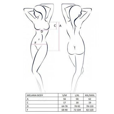 Боді Passion MELANIA BODY S/M, black EL16302 фото