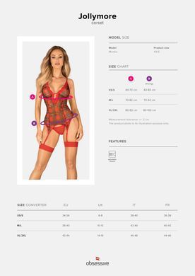 Корсет Obsessive Jollymore corset XL/2XL SX1151 фото