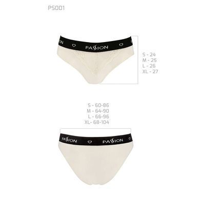 Трусики з широкою резинкою і мереживом Passion PS001 PANTIES XL, ecru SO4166 фото