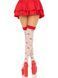 Панчохи Leg Avenue Polka Dot Mushroom Thigh Highs, One Size, біло-червоні, на резинці, малюнок &mdash; гриби SX1044 фото 2