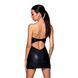 Мінісукня з екошкіри Passion CELINE CHEMISE black L/XL, шнурівка, трусики в комплекті SO6406 фото 2