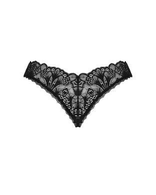 Мереживні стрінги Obsessive Donna Dream crotchless thong M/L Black, відкритий доступ SO8643 фото
