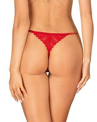 Трусики з доступом Obsessive Ingridia crotchless thong XL/2XL, червоні SO9045 фото