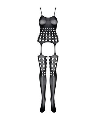 (SALE) Бодістокінг Obsessive Bodystocking G310 S/M/L, топ, панчохи, підв&rsquo;язки, круглі вирізи SO7236 фото