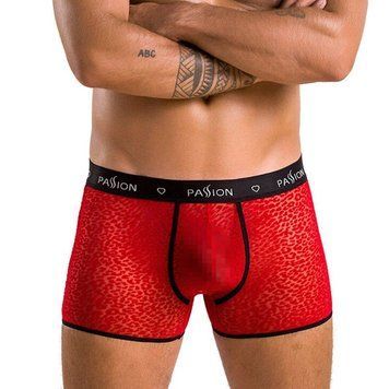 Чоловічі прозорі боксери Passion 046 SHORT PARKER L/XL Red, сітка, під леопард SO7609 фото