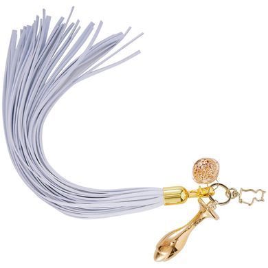 Металева анальна пробка Хвіст поні LOCKINK SEVANDA White Pony-Tail Anal Rose-shape Plug SX0870 фото