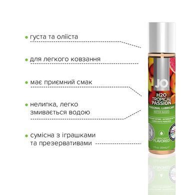 Змазка на водній основі JO H2O &mdash; Tropical Passion (30 мл) без цукру, рослинний гліцерин SO1472 фото