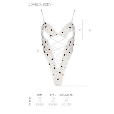 Еротичний боді з малюнком Passion LOVELIA BODY L/XL, white SO4756 фото