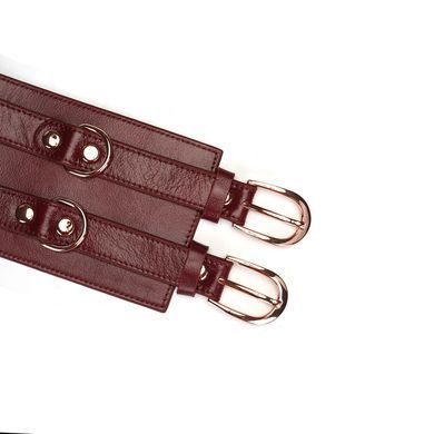 Шкіряний пояс для бондажу Liebe Seele Wine Red Waist Cuff, S Size SO9460 фото
