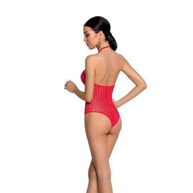 Бодістокінг з декольте Passion BS088 red, імітація корсетної шнурівки SO6383 фото