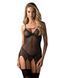 Корсет Obsessive Novenes corset & thong, XL/2XL, прозорий, відкрита спина, стрінги в комплекті SX0615 фото 1