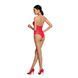 Бодістокінг з декольте Passion BS088 red, імітація корсетної шнурівки SO6383 фото 4