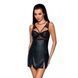Бебі-дол з еко-шкіри та мережива Passion LOONA CHEMISE S/M, black SO5359 фото 1
