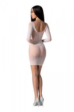 Напівпрозора мінісукня Passion BS101 One Size, white, рукава-мітенки SO8946 фото