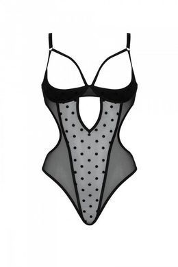 Еротичне боді Passion MARINA BODY, S/M, black, з відкритими чашками SO9718 фото