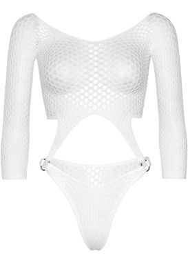 Еротичне боді Leg Avenue Top bodysuit with thong back White SO9150 фото