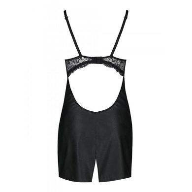 Бебі-дол з еко-шкіри та мережива Passion LOONA CHEMISE XXL/XXXL, black SO5360 фото