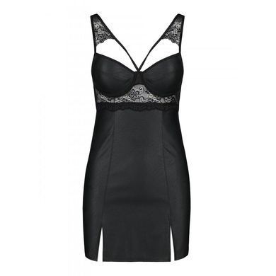 Бебі-дол з еко-шкіри та мережива Passion LOONA CHEMISE XXL/XXXL, black SO5360 фото