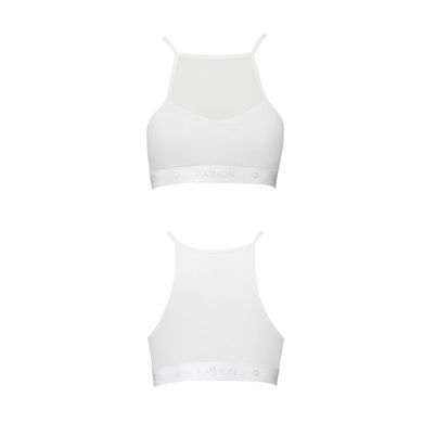Спортивний топ з прозорою вставкою Passion PS006 TOP M, white SO4244 фото