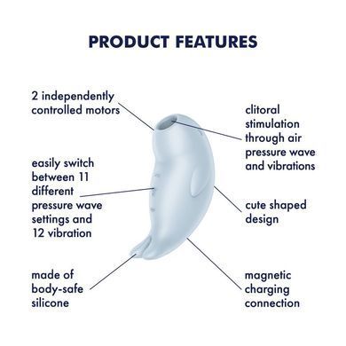 Вакуумний кліторальний стимулятор з вібрацією Satisfyer Seal You Soon, 2 незалежні мотори SX0564 фото