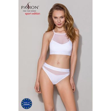 Спортивний топ з прозорою вставкою Passion PS006 TOP M, white SO4244 фото