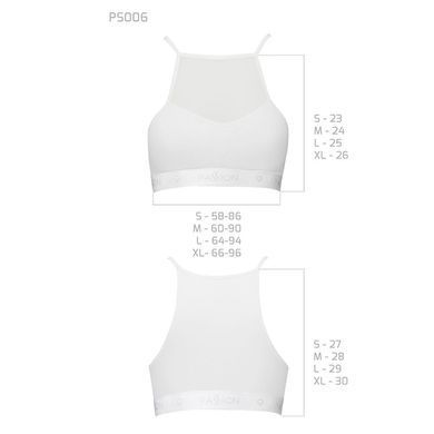 Спортивний топ з прозорою вставкою Passion PS006 TOP M, white SO4244 фото
