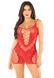 Сукня Leg Avenue Lace and Net Mini Dress with Dual Strap One Size, Red SX1734 фото 5