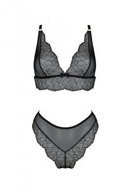 Комплект Passion AMBERLY SET black, S/M, бралет і трусики бразиліана SX0465 фото