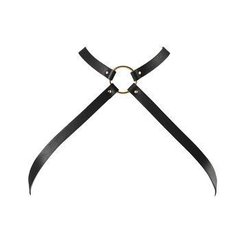 Портупея з екошкіри Bijoux Indiscrets MAZE &mdash; Cross Chest Harness Black SO6635 фото