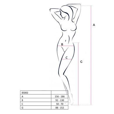 Бодістокінг Passion BS002 white, імітація панчіх і пояса PBS002W фото