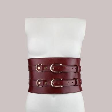 Шкіряний пояс для бондажу Liebe Seele Wine Red Waist Cuff, L Size SO9462 фото