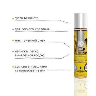 Змазка на водній основі JO H2O &mdash; Banana Lick (30 мл) без цукру, рослинний гліцерин SO1474 фото