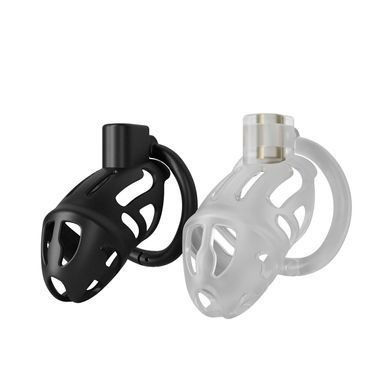 Клітка для пеніса LOCKINK SEVANDA Plastic Penis Chastity Cage, чорна, 3 кільця різних розмірів SX0872 фото