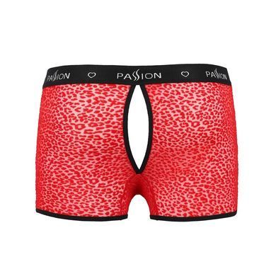Чоловічі прозорі боксери Passion 046 SHORT PARKER XXL/XXXL Red, сітка, під леопард SO7611 фото