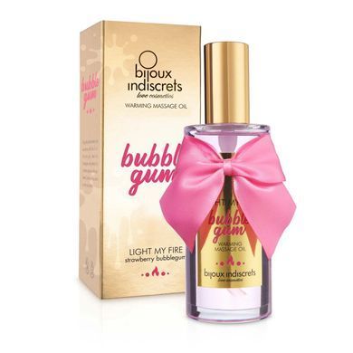 Розігрівальна олія Bijoux Indiscrets Light my Fire &ndash; Strawberry Bubblegum (100 мл) SO9343 фото
