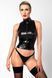 Топ Noir Handmade F324 Glam, XXL, black, халтер, на блискавці, вінілові вставки, комір-стійка SX0379 фото 1