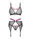 Комплект Obsessive Novenes 3-pcs set, M/L, прозорий ліф на кісточках, стрінги, пояс SX0617 фото 4