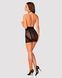 Напівпрозора сорочка з відкритими грудьми Obsessive Lacrisia chemise XL/2XL, чорна, з чокером SO7288 фото 4