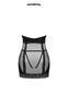 Напівпрозора сорочка з відкритими грудьми Obsessive Lacrisia chemise XL/2XL, чорна, з чокером SO7288 фото 6