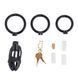 Клітка для пеніса LOCKINK SEVANDA Plastic Penis Chastity Cage, чорна, 3 кільця різних розмірів SX0872 фото 5