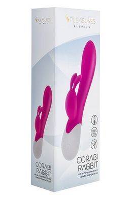 Вібратор-кролик S Pleasures Premium Corabi Rabbit, рожевий, вушка для клітора, 16 режимів, нагрів SX1617 фото