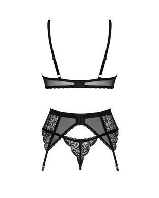 Комплект Obsessive Chemeris 3-pcs set XL/2XL, стрінги, пояс для панчіх, бюстгальтер SO9769 фото