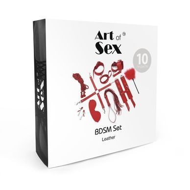 Набір BDSM Art of Sex &ndash; Set Leather, 10 предметів, чорний, натуральна шкіра SO7138 фото